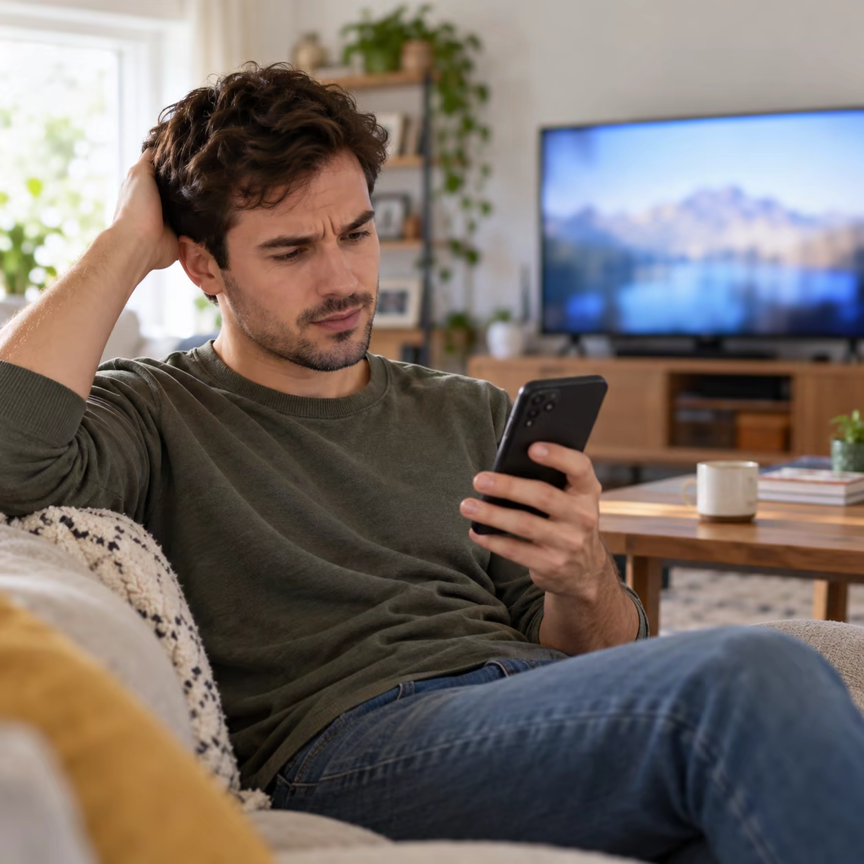 Android user troubleshooting a missing TV connection
